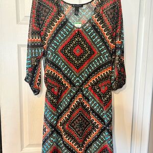 Colorful Geometric Pattern Dress
